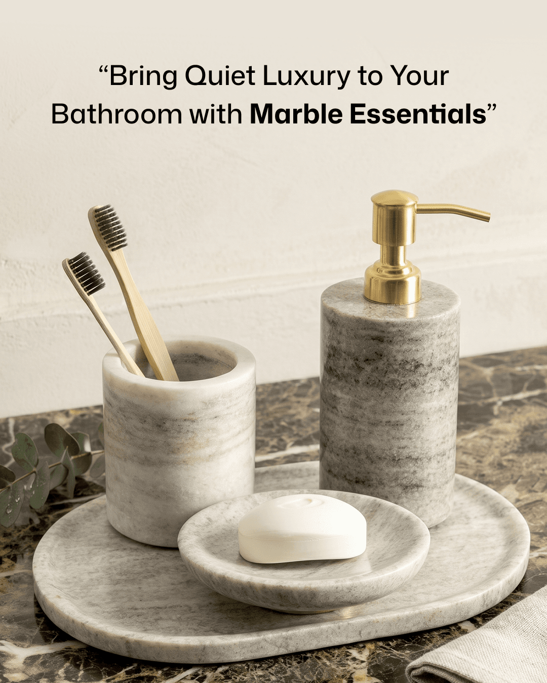 Your bathroom counter deserves better than plastic 🤍