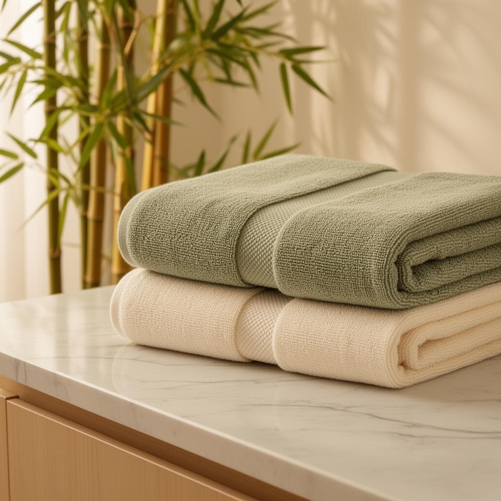 Bamboo collection in sage and cream tones